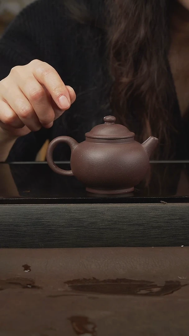 茶壶紫砂24，巨轮，底槽清，150cc