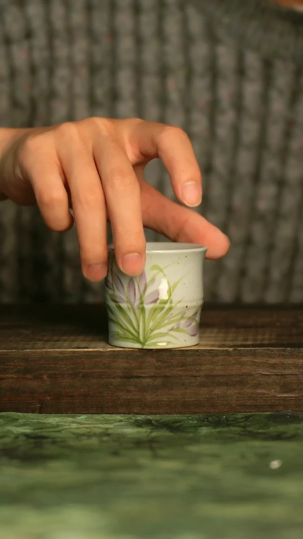 陶瓷青诗集手工手绘瓷器