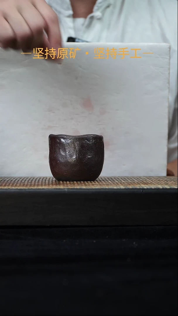 茶壶紫砂全手工手捏柴烧杯 天青泥70cc 02
