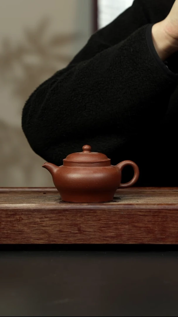 紫砂茶壶红降坡 高潘 180cc左右