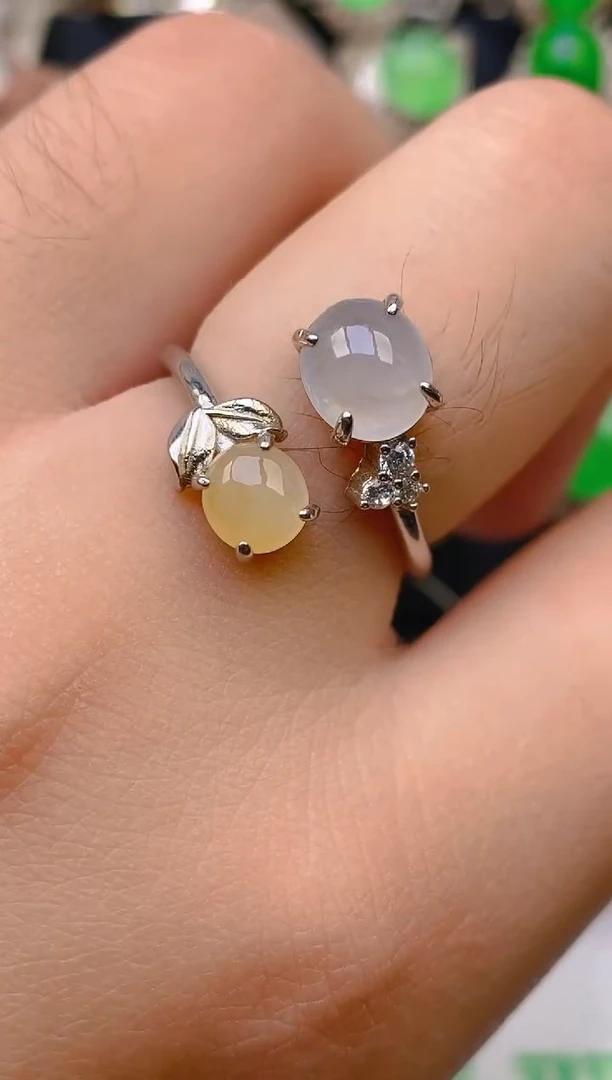 翡翠银S925镶嵌耳饰天然