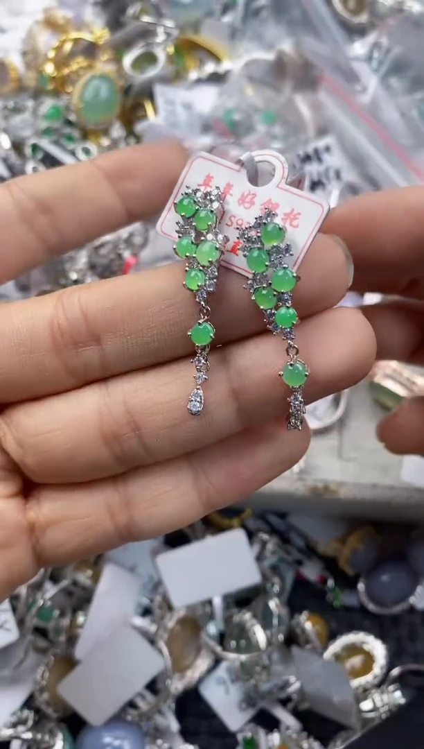 银S925镶嵌戒指翡翠777----1