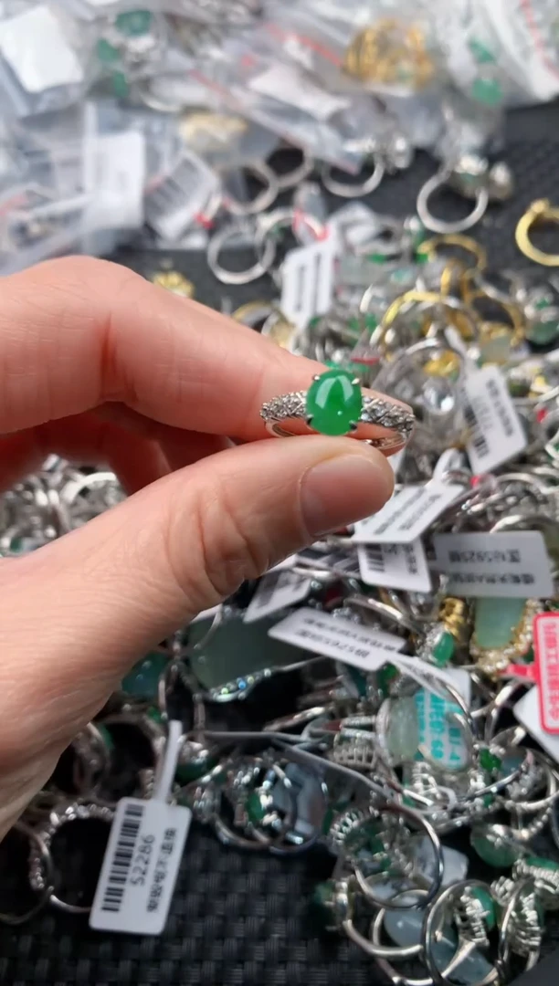 银S925镶嵌戒指翡翠1                         1