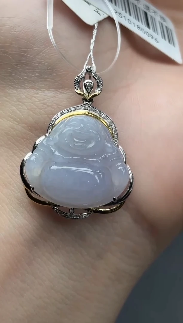 18K金镶嵌挂件翡翠佛公