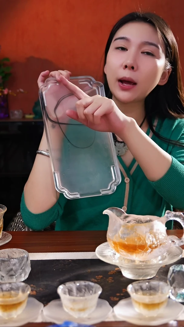 琉璃磨砂水墨茶盘