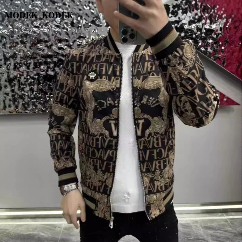 MODEK KODEK秋季新款男士印花韩版夹克高级感潮牌百搭棒球服外套