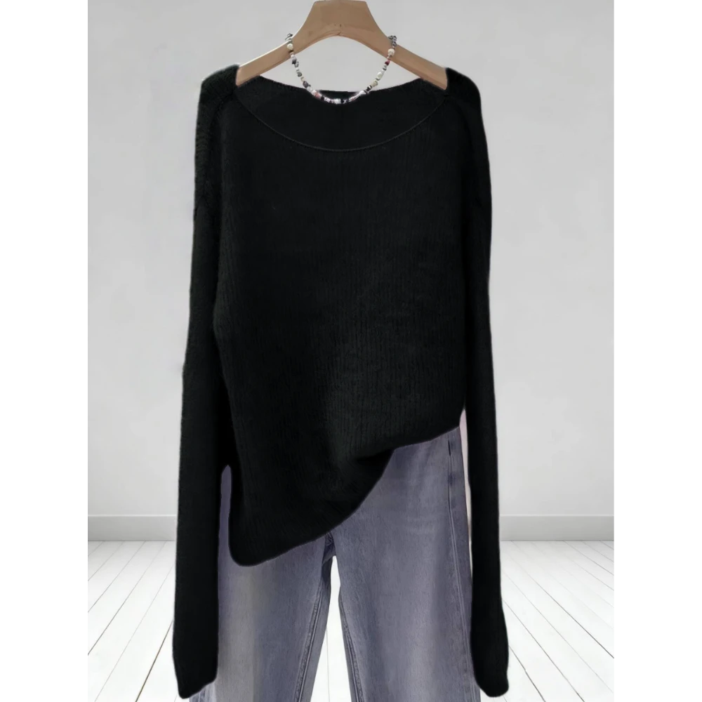 自留推荐！今年流行！秋冬长袖针织衫女薄款气质打底上衣慵懒风毛衣