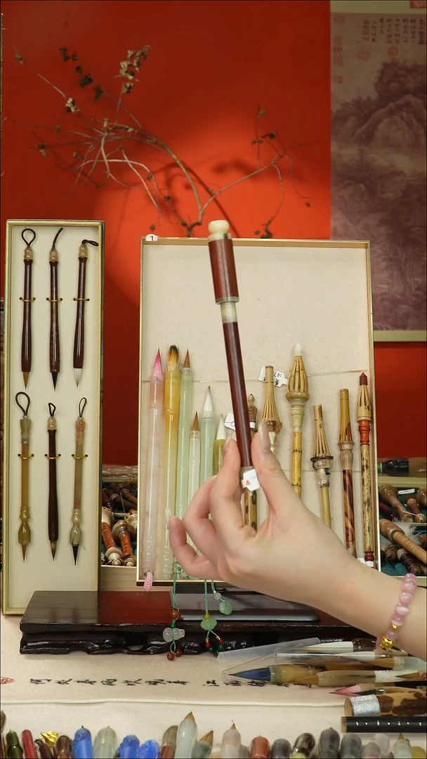 81号闪孤品高货毛笔链接 清水试笔 蘸墨不退