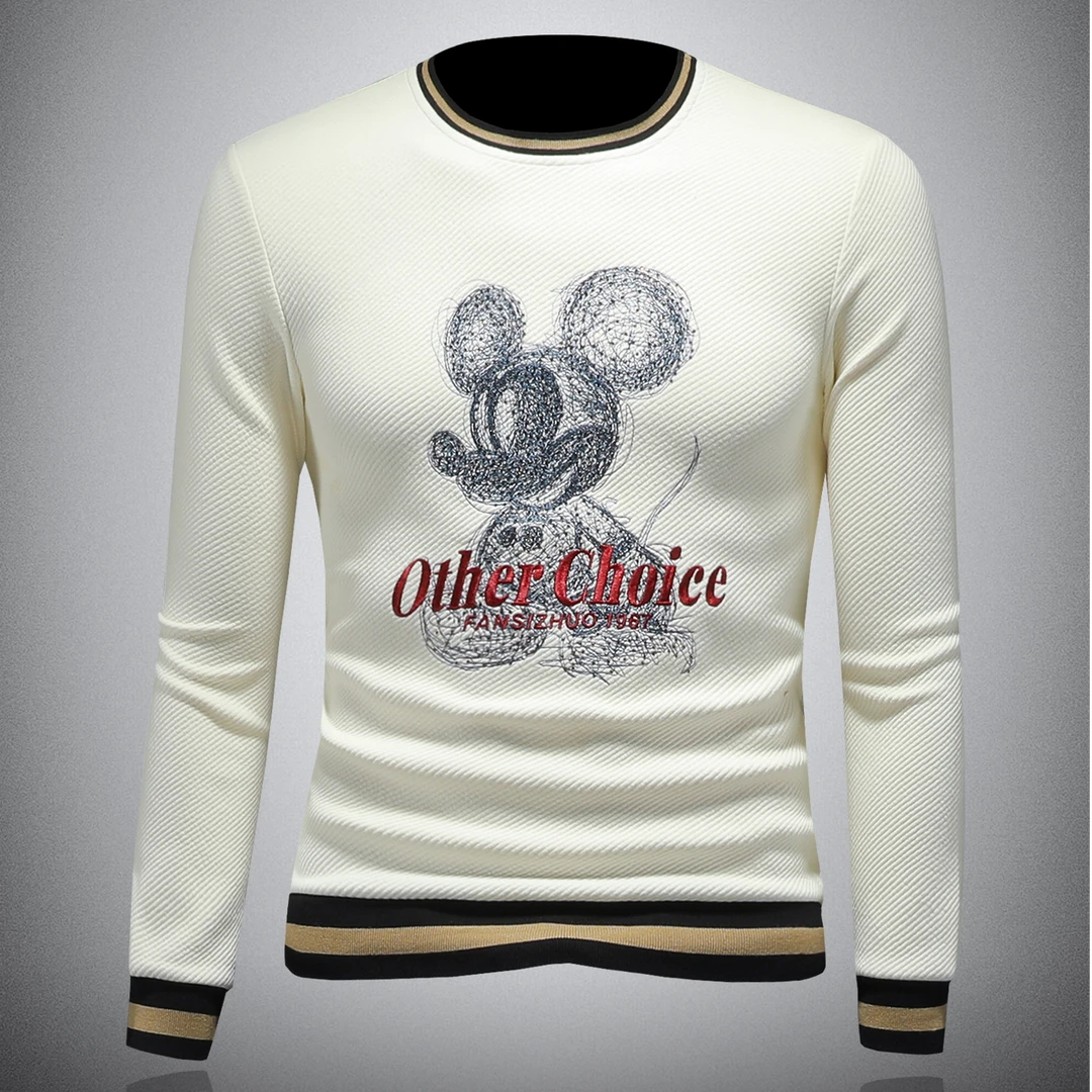 TERINELO/黛芮奈勒潮牌卡通烫钻刺绣卫衣男款套头长袖秋冬装上衣