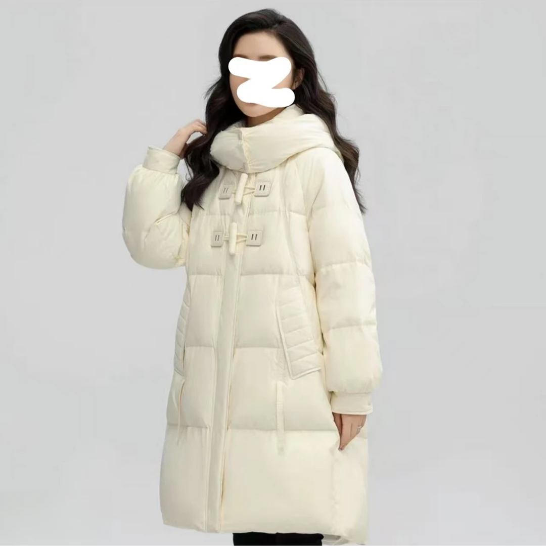 时尚百搭羽绒服女长款冬季加厚保暖面包服外套8308(C12后)