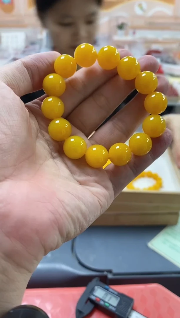 未镶嵌手链玛瑙/玉髓黄玛瑙玉石手串尺寸14mm