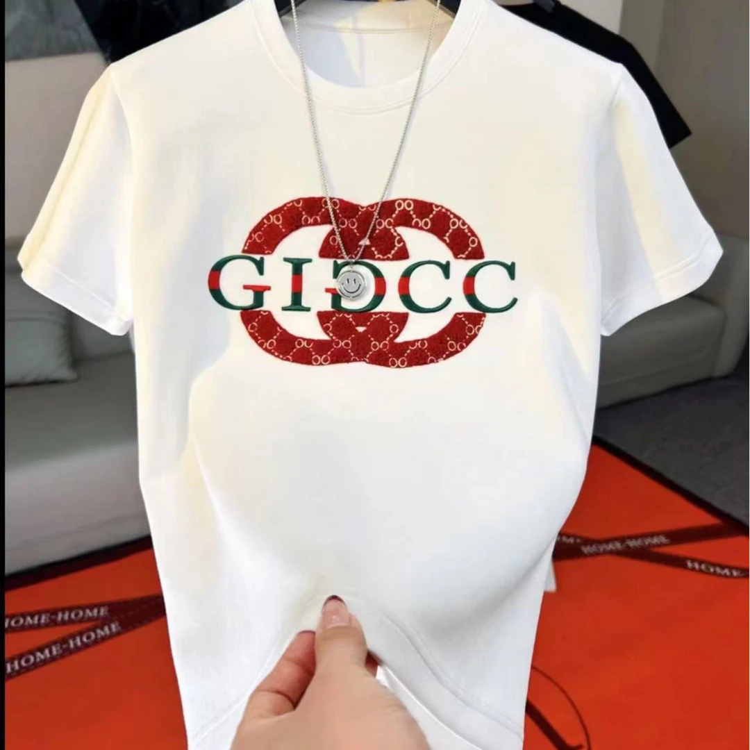 [L4]圆领短袖-民族风男士男款白色夏委半袖宽松印花修身经典