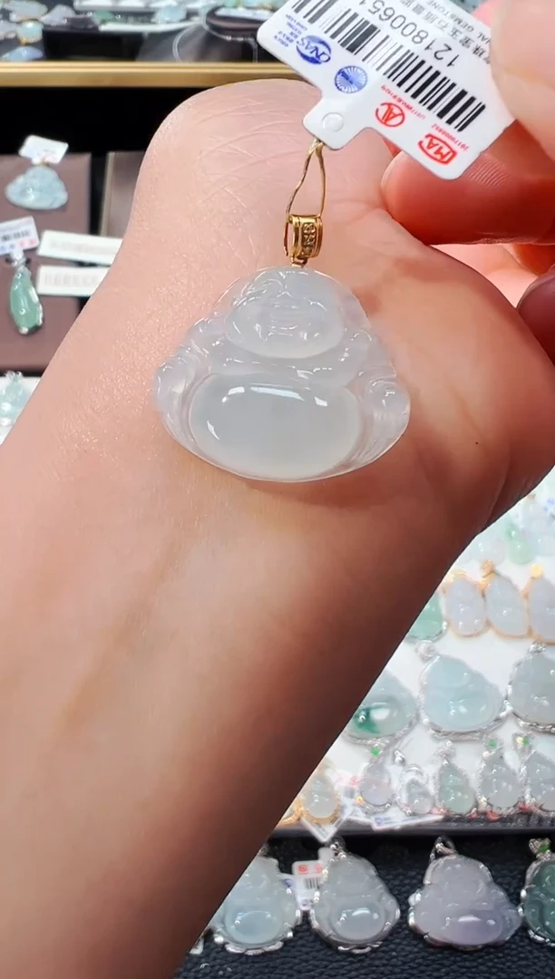 【闪购商品】翡翠吊坠(不含链)18K金镶嵌佛公吊坠651