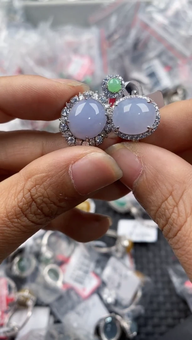 银S925镶嵌戒指翡翠444---3