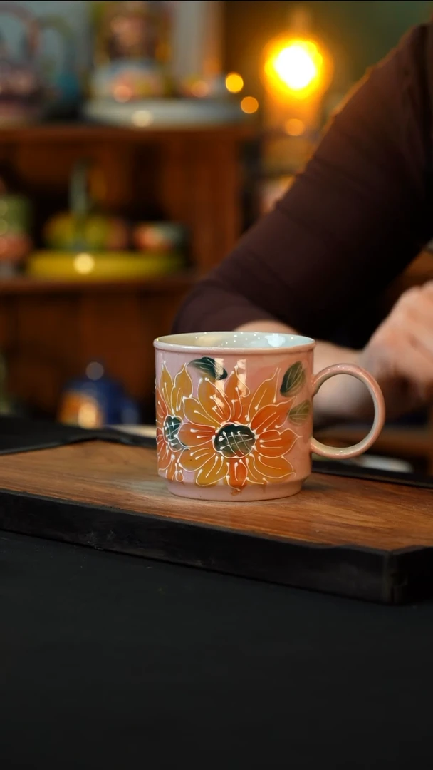 杯手绘心瓷陶瓷浮力