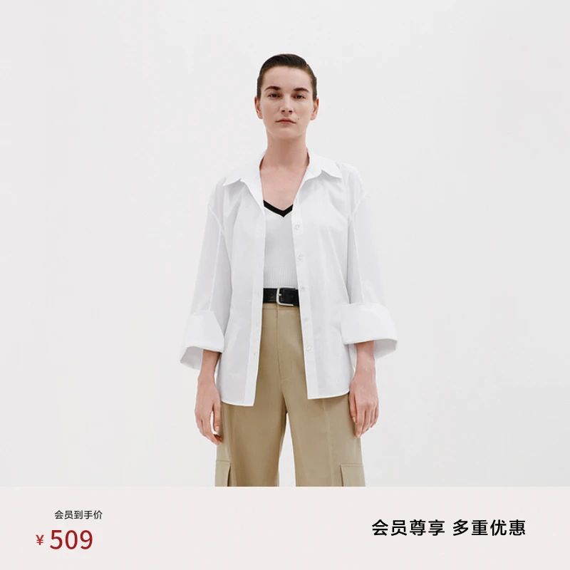 【商场同款】edition欧若风高智感收腰廓形宽袖衬衫#EBC2SHT006