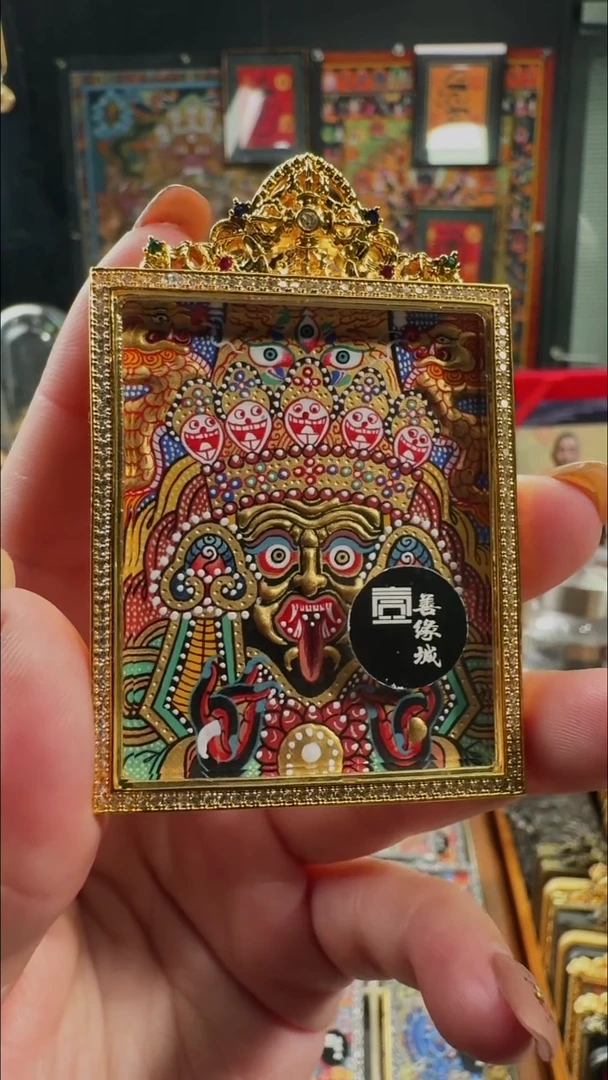 吊坠壹善缘城手绘唐卡扎基