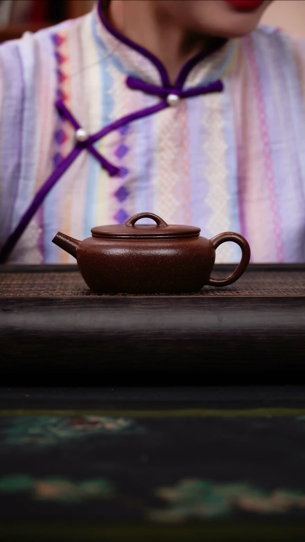 茶壶紫砂20目粗砂紫降坡 大彬诗意 180cc