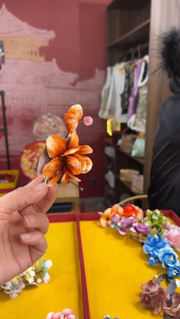 【闪购商品】刺绣非遗绒花（发饰）