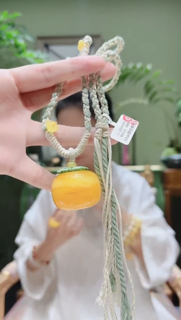 裸石蜜蜡未镶嵌蜜蜡绳编项链MNN0927-11多样性发货