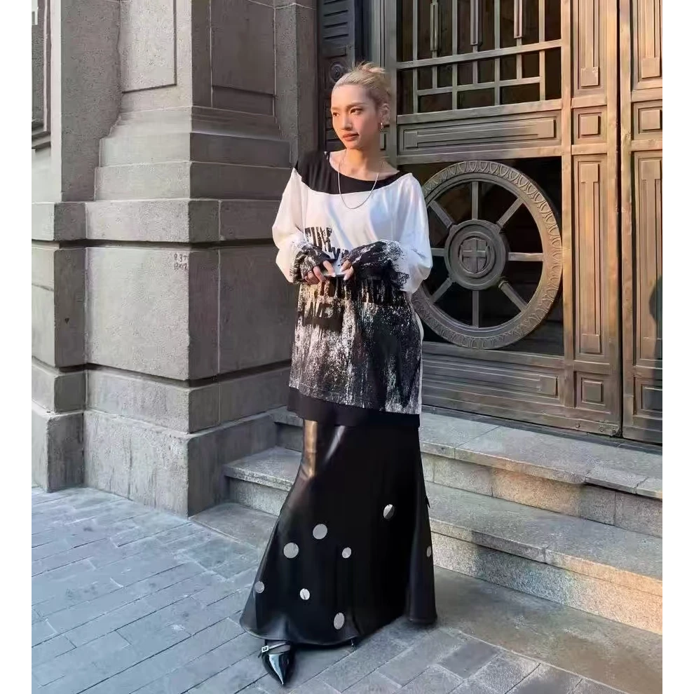 原创空气感立体大亮片法式精致春夏休闲醋酸上衣半身裙套装