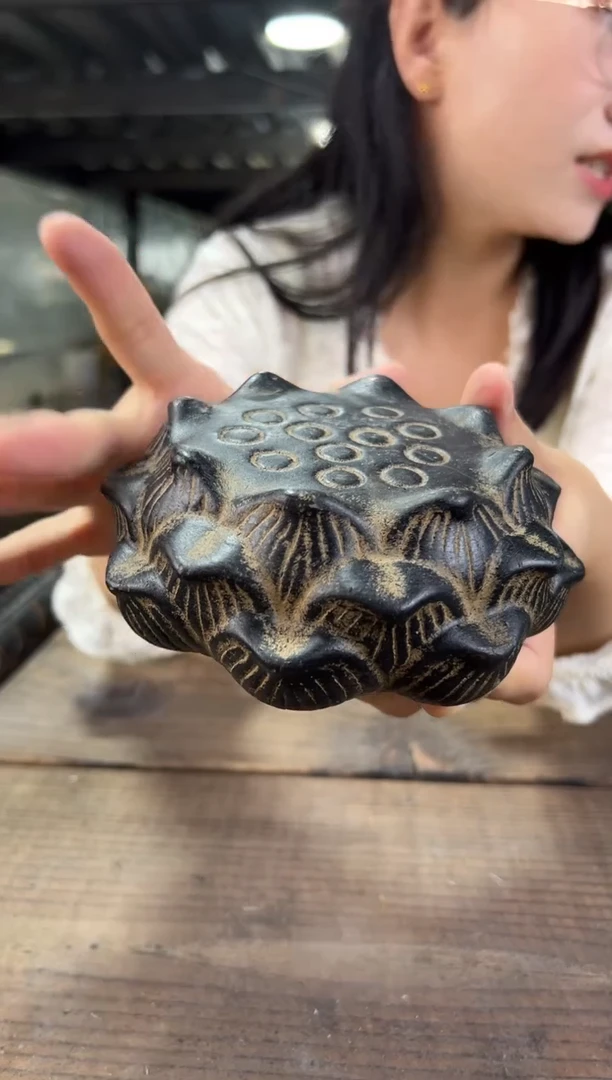 陶土【火山泥】莲蓬实心底座