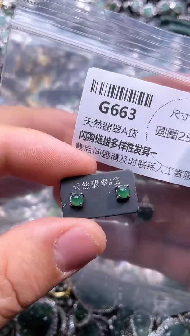 【闪购商品】翡翠颈饰未镶嵌G663耳钉
