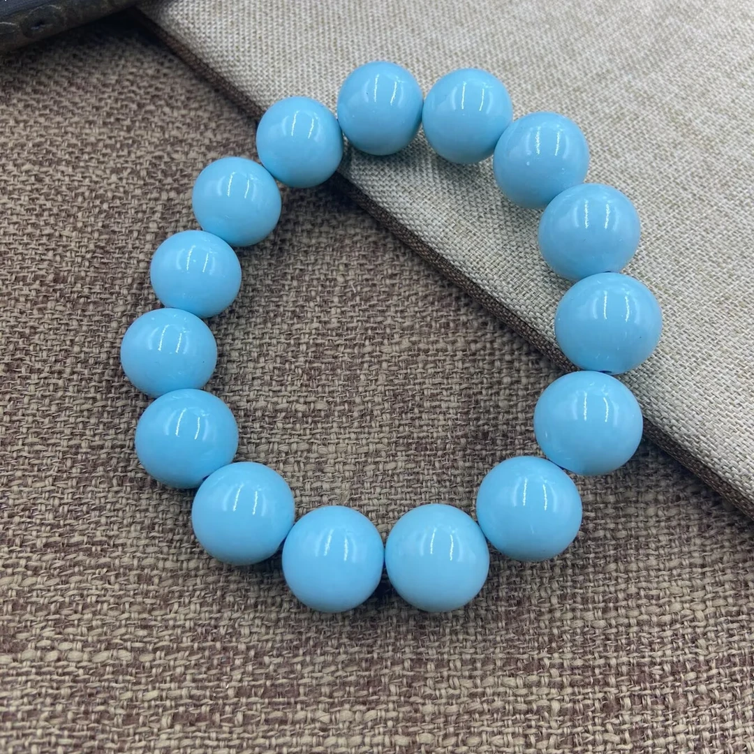 非金属珐琅手链 5286  精美浅蓝色圆珠手链国风素圈