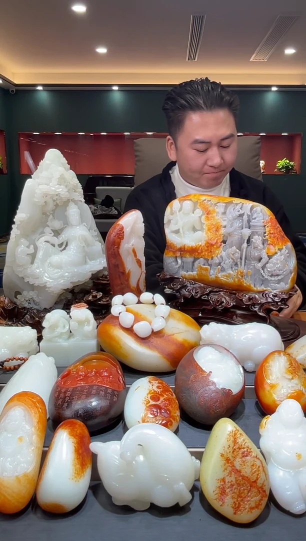 未镶嵌和田玉把件人**戏和田玉