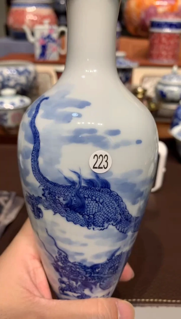 岁****擦223青花龙纹瓶子lf102