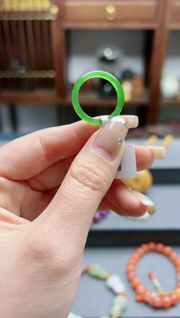 【闪购商品】和田玉指环未镶嵌碧玉指环17-18号*1 BDD