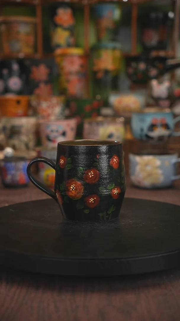 紫砂油画手绘釉下彩
