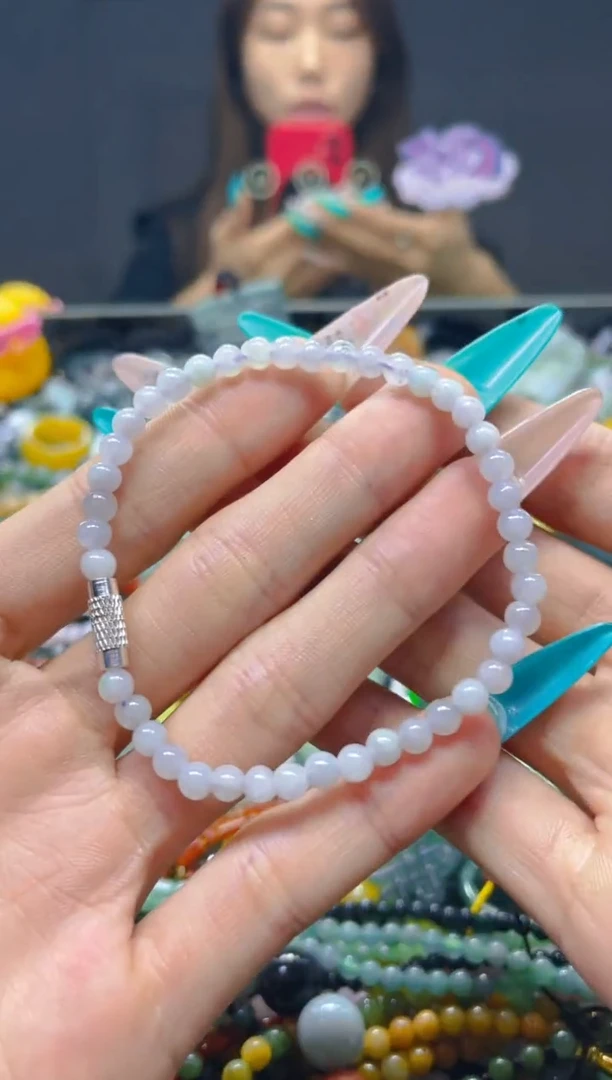 翡翠未镶嵌颈饰4MM/T/翡翠A货，一件也是批发价