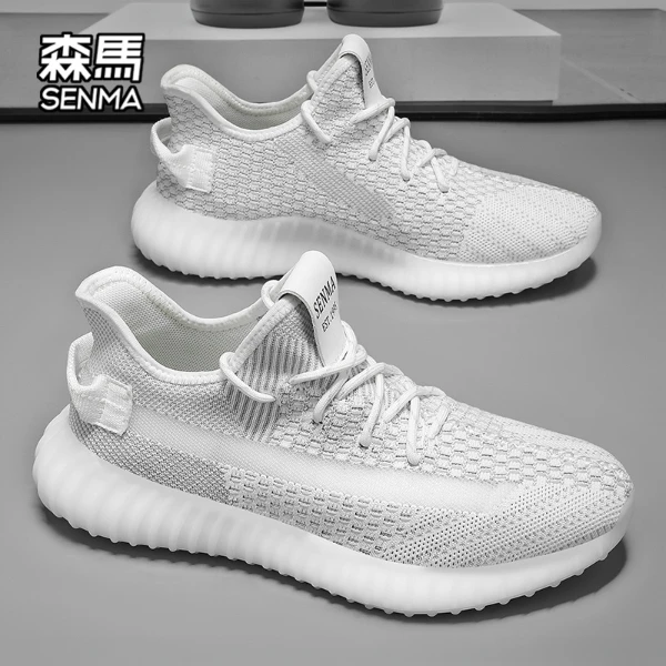森马男鞋秋季新款透气飞织运动鞋男款减震网面跑步鞋软底休闲潮鞋