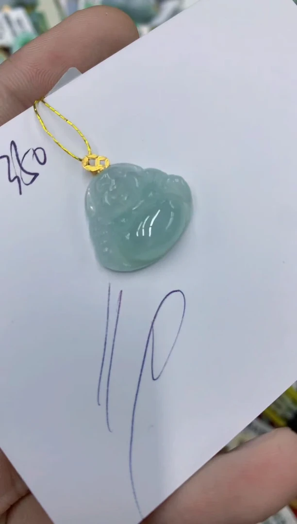 翡翠18K金镶嵌颈饰111111111111