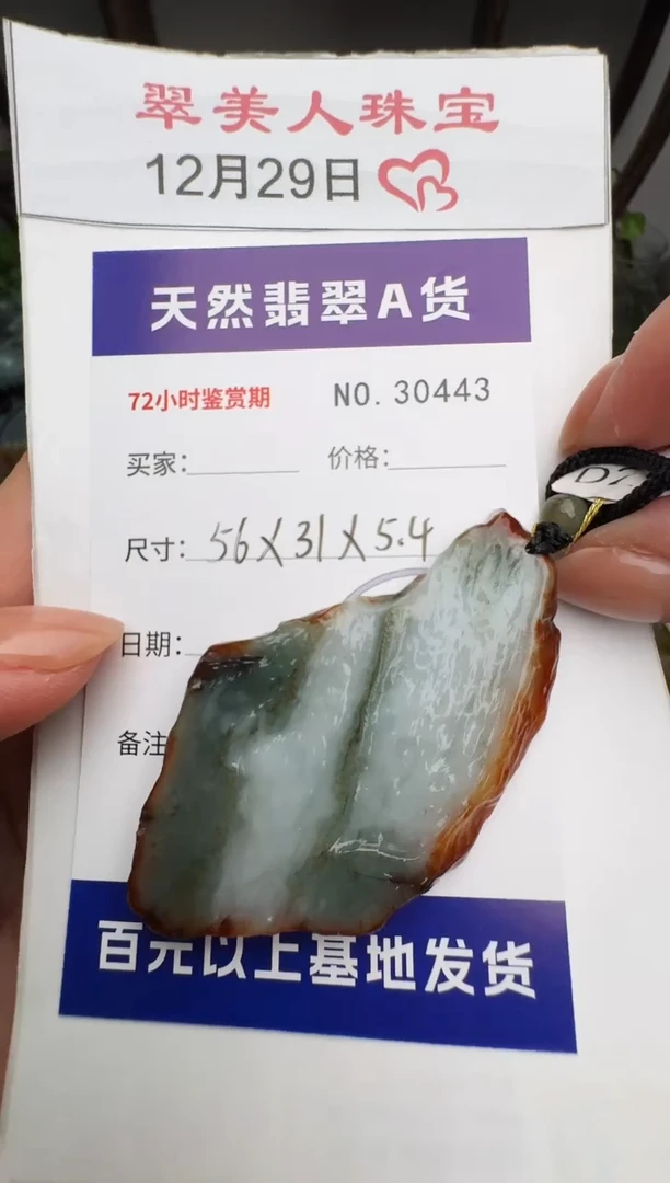 颈饰未镶嵌翡翠原石30443