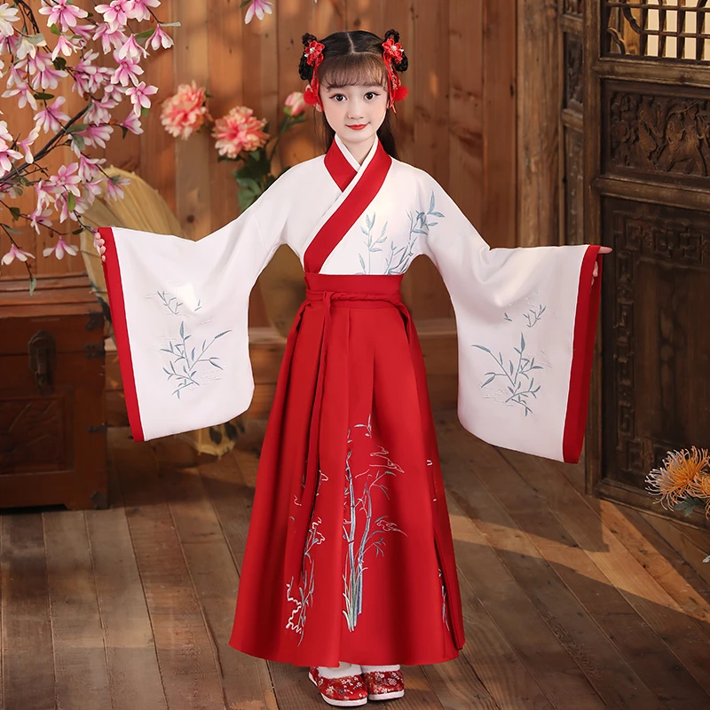 女童汉服儿童古装仙女中国风唐装超仙长袖夏季襦裙古风小女孩套装
