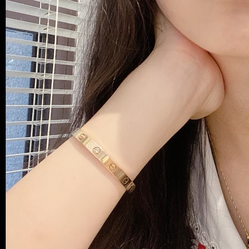 95新 Cartier/卡地亚 【活动黑黑】LOVE 宽版手镯 18K玫瑰金 16号