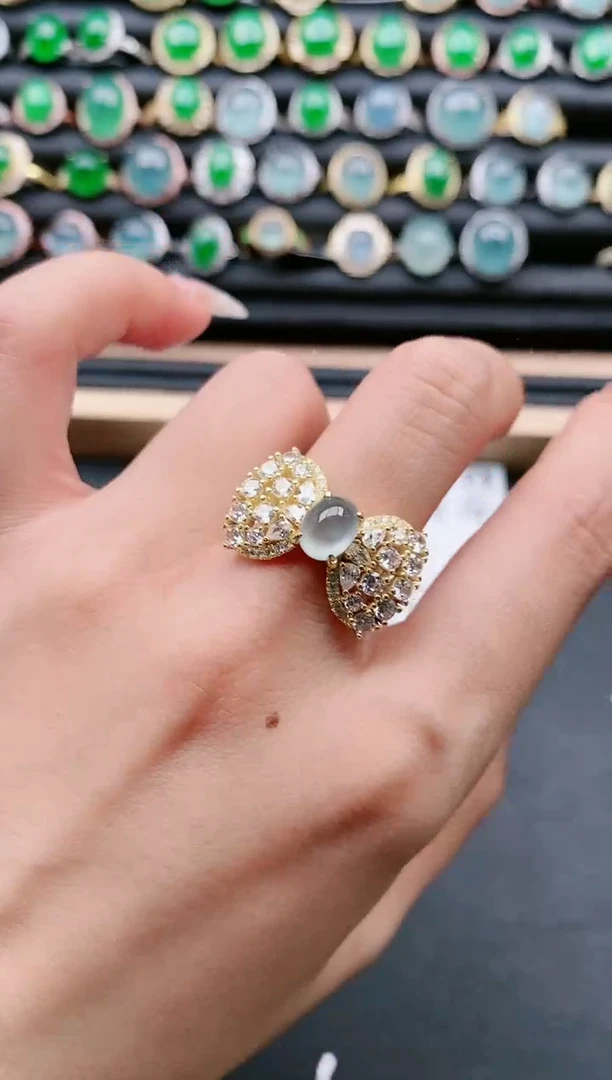 【闪购商品】翡翠戒指银S925镶嵌11111