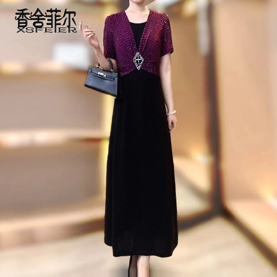 【香舍菲尔】83676佩#新款时尚波点气质修身法式收腰显瘦轻奢连衣裙
