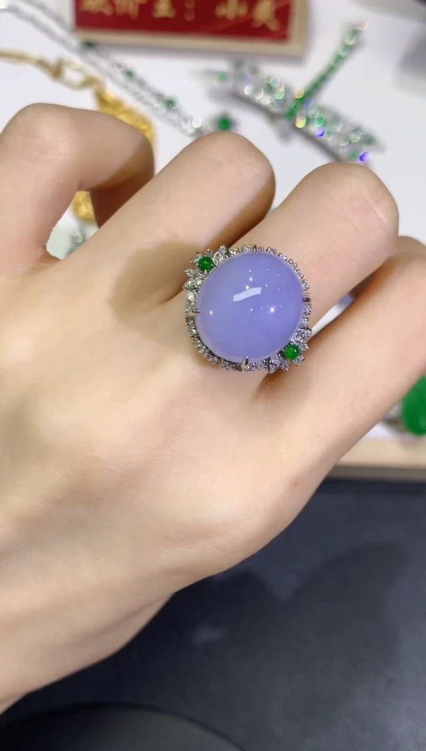 翡翠戒指18K金镶嵌团购39