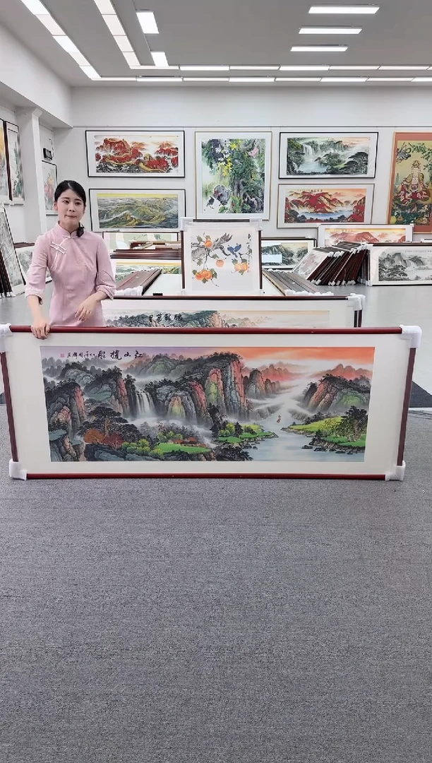 国画手绘 江山揽胜 219*88