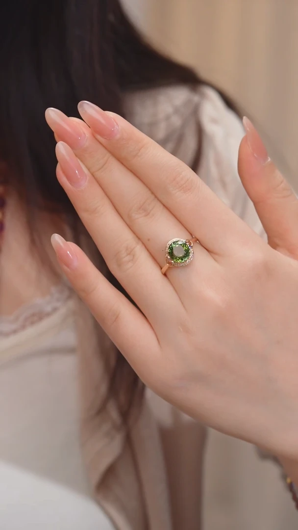 戒指18K金镶嵌碧玺（3.2ct）@@S2329