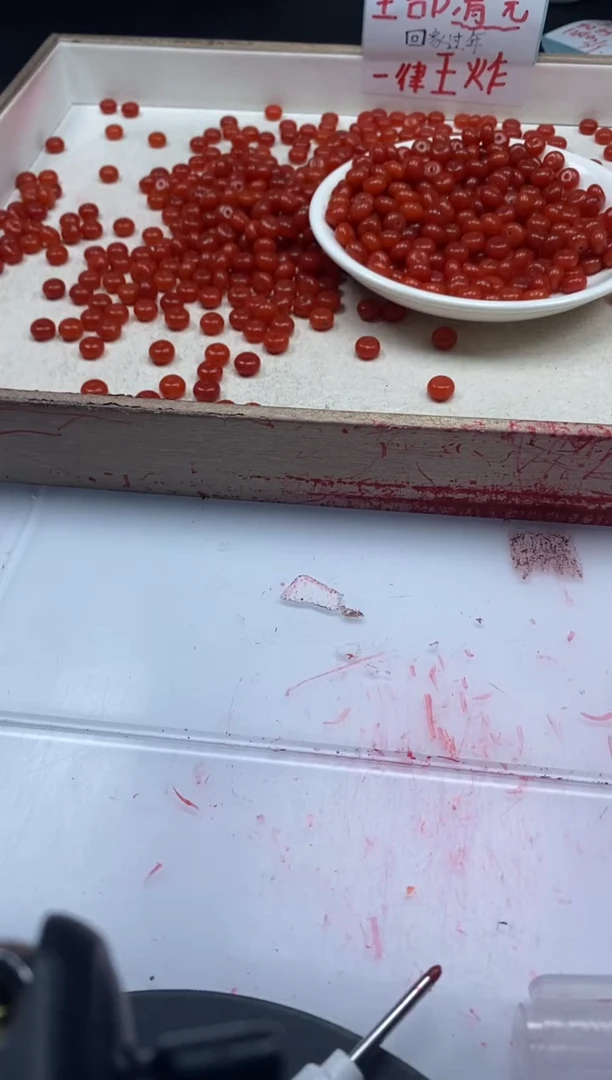 【闪购商品】玛瑙/玉髓颈饰未镶嵌w2280满肉南红算盘8*5mm*20颗