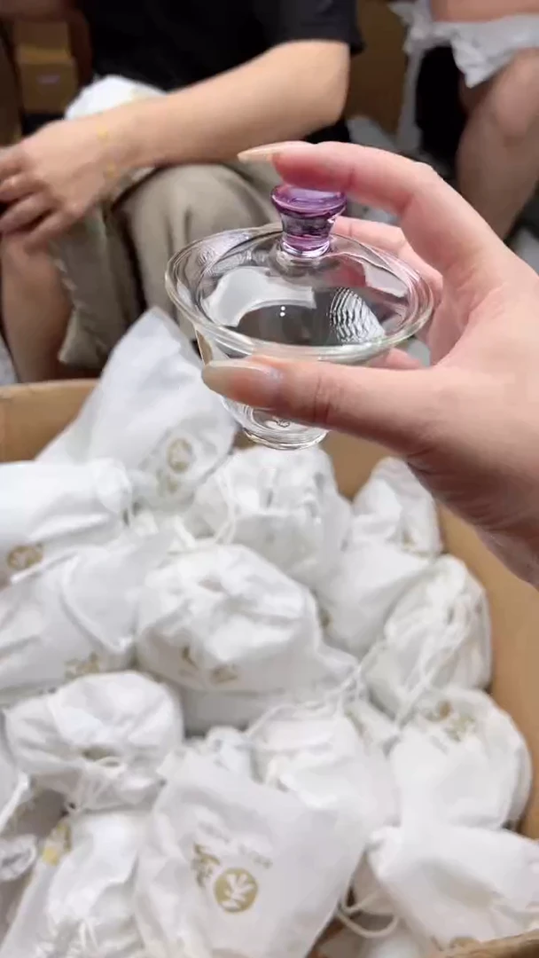 禾墨二才盖碗浅紫色