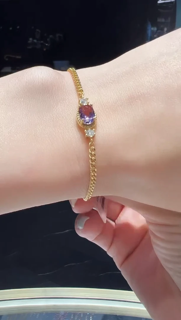 水晶手链银S925镶嵌22】