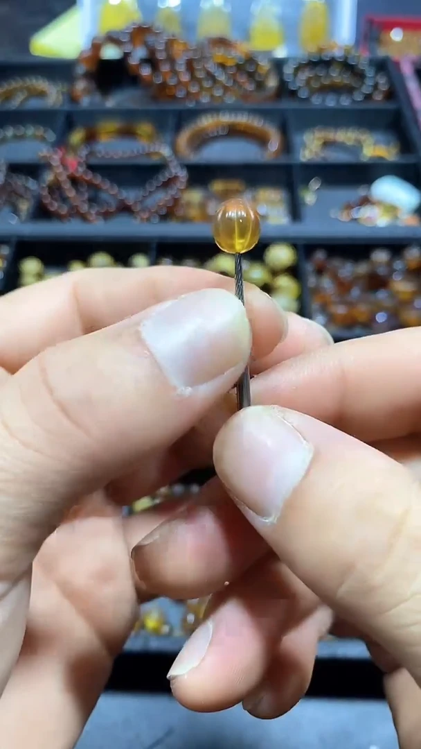 琥珀颈饰未镶嵌天然缅甸琥珀南瓜单珠