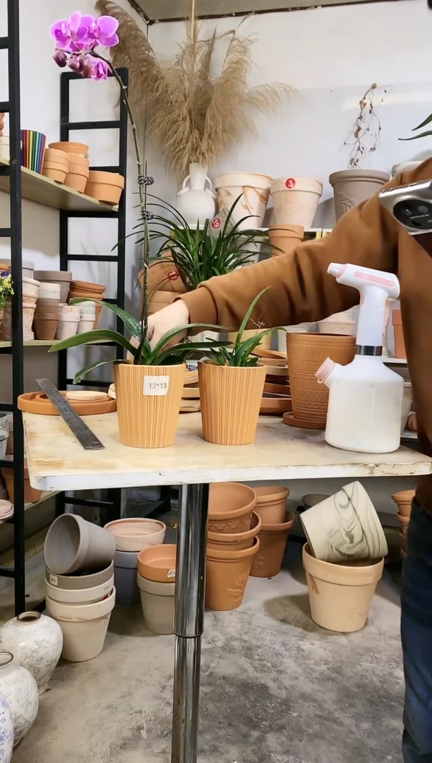 【闪购商品】红陶12*13红陶竖纹 2盆无托