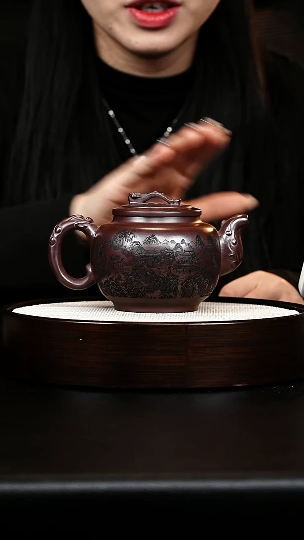 茶壶紫砂如意石红
