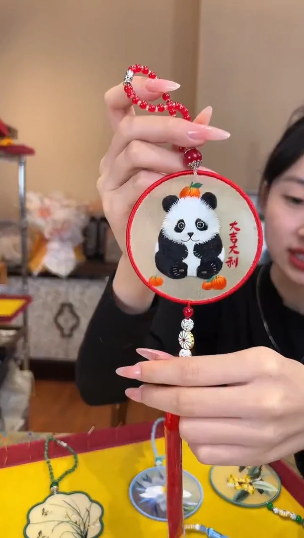 刺绣苏绣世家非遗手工车挂